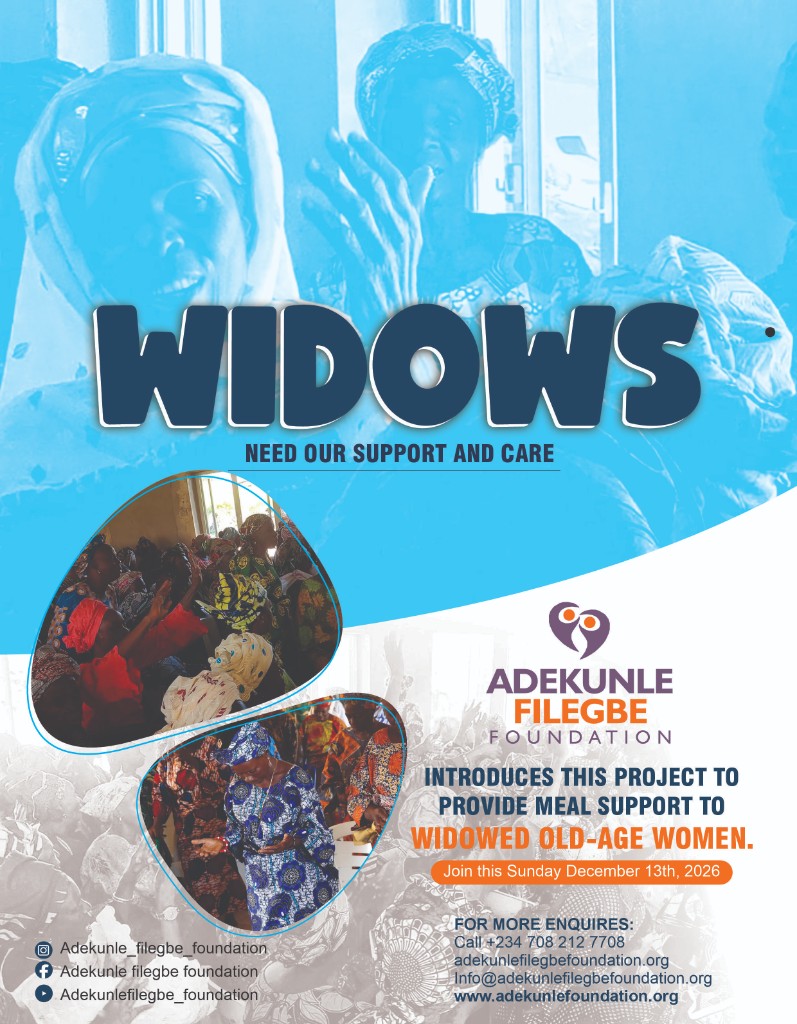 Poster for meal support for widowed older women.